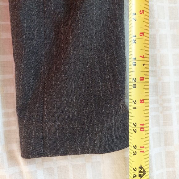 Van Heusen Gray Business PinStripe Stretchy Pants Blazer Suit Set, Sz S - Picture 7 of 12
